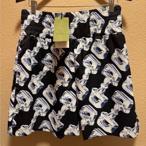 New Gucci Horsebit Logo Shorts Blue Black Size IT 46 US M Waist 32